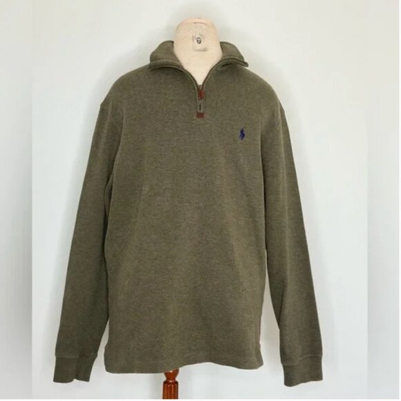 Polo Ralph Lauren Other - Polo Ralph Lauren Men's Quarter Zip Pullover Sweater Olive Colored Size Medium